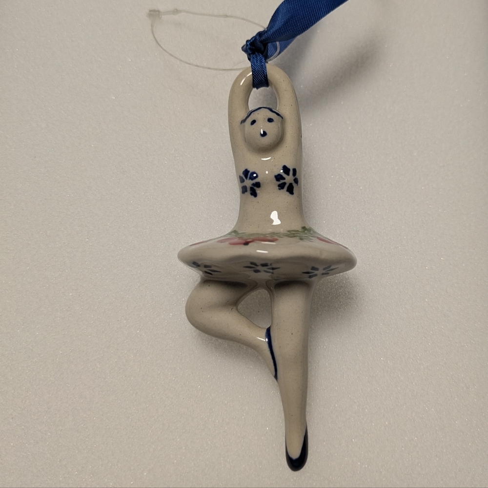 Polish Pottery Ceramic Ballerina Pole Dancer Christmas tree ornament Boleslawiec - Picture 2 of 7